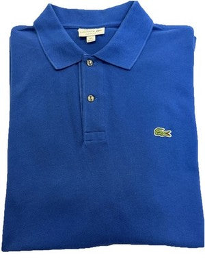 Lacoste Classic Fit Polo Shirt Men's Size 4Xl Petit Pique Blue Short Sleeve