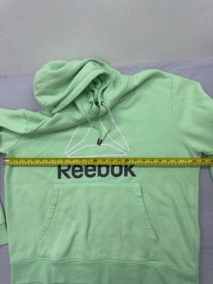 Reebok Green Fleece Pullover Hoodie XL Logo Long Sleeve