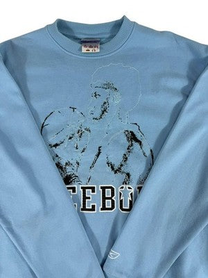Reebok Light Blue Crewneck Fleece Sweatshirt Medium Men