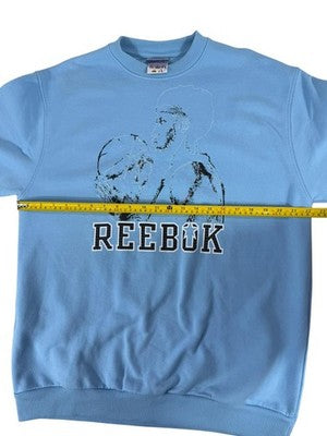 Reebok Light Blue Crewneck Fleece Sweatshirt Medium Men