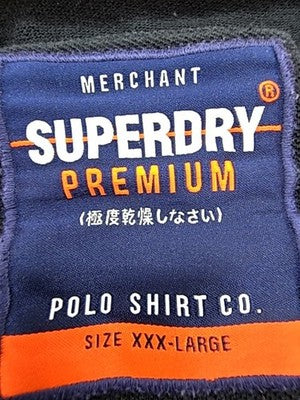 Superdry Black Men's XXL Short Sleeve Polo Shirt Orange Accents