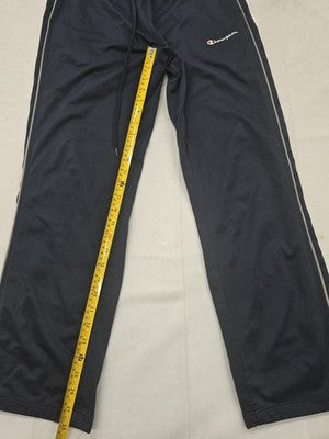 Champion Men's Navy Track Pants M Side Stripe Drawcord 30" Inseam