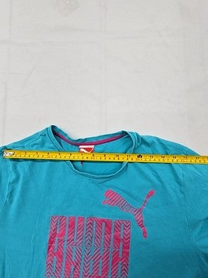 PUMA Men's L Turquoise Barcode Short Sleeve Sportlifestyle T-Shirt
