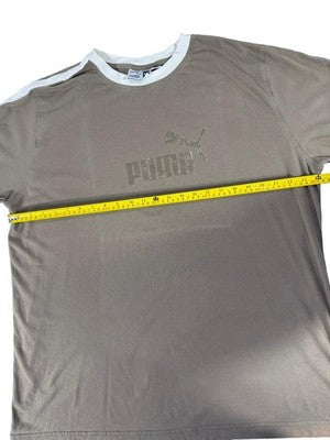 Puma Men's XXL Brown Short Sleeve Crew Neck Ribbed Tee with Logo