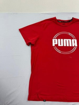 Puma Red Cotton T-Shirt XL Men's Short Sleeve Crew Neck