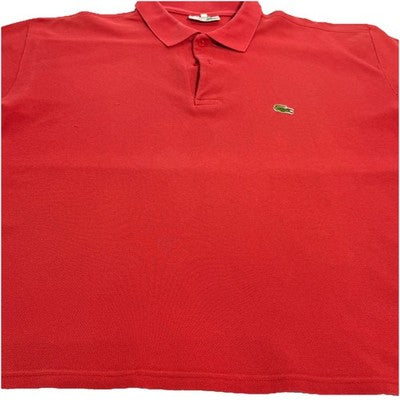 Chemise Lacoste Red 2 Button Polo Shirt Crocodile Logo Men's XL Free Shipping
