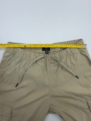 H&M Hombres Beige Utility Cargo Pantalones Slim Fit Talla M Cordón Elástico