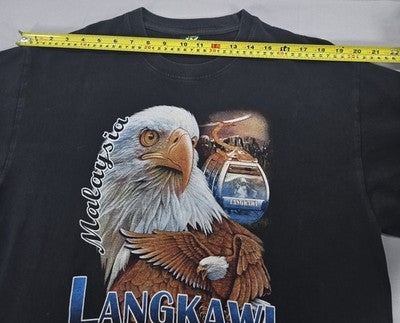 JM Men's XL Black Eagle Travel Cotton T-Shirt Short Sleeve Crewneck