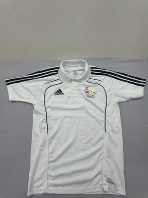 Adidas Men's L White Polo Shirt Climalite Moisture-Wicking
