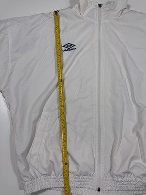 Umbro White Track Jacket XL Full Zip Polyester Sports
