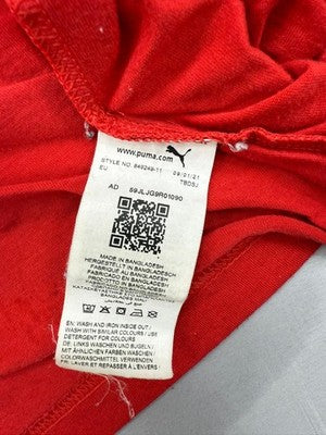 Puma Red Cotton T-Shirt XL Men's Short Sleeve Crew Neck