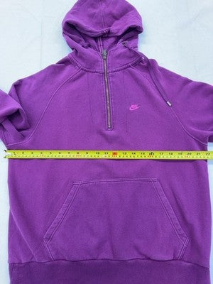 Nike Full Zip Fleece Hoodie L Purple Organic Cotton Sportswear GB42144