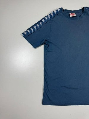 Kappa Blue Logo Tape Jersey Cotton T-Shirt S Short Sleeve Crew Neck
