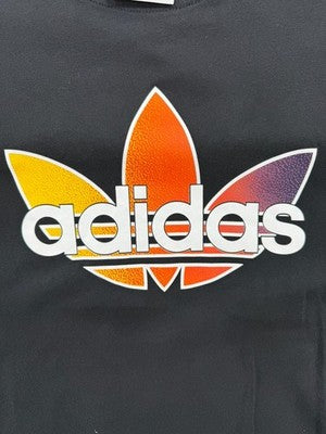 Adidas Men's Black Rainbow Trefoil Tee S Adicolor Cotton