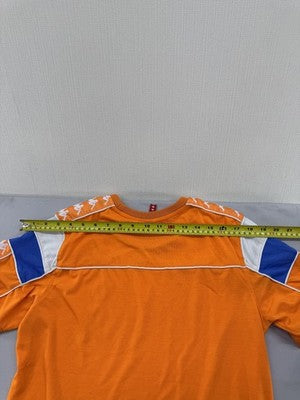 Kappa Men's Orange Striped Short Sleeve T-Shirt Med Logo M E503017