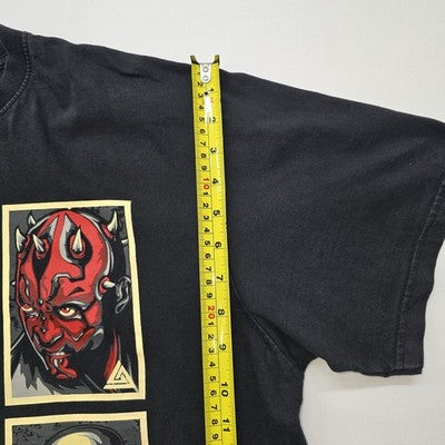 NTS Men Black Star Wars Graphic T-Shirt Size XL Regular Crew Neck