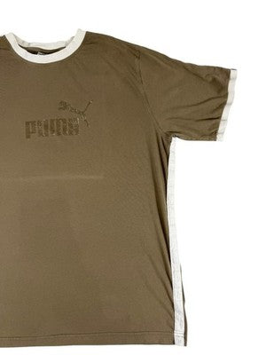 Puma Men's XXL Brown Short Sleeve Crew Neck Ribbed Tee with Logo