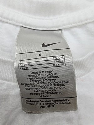 Nike Men's S White Rugby T-Shirt Rooster Patch Short Sleeve