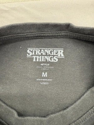 Netflix Stranger Things Black Graphic T-Shirt Men M Cotton Short Sleeve