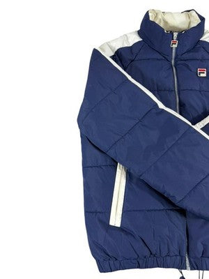 Fila Men's Navy Blue Puffer Jacket Size L Vintage Winter