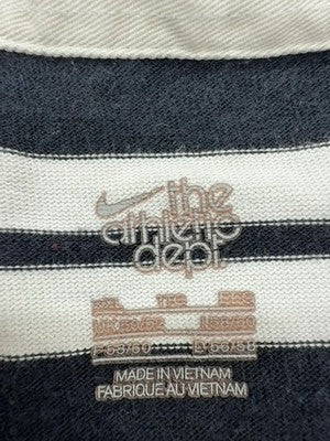 Nike Athletic Dept Rugby Polo Shirt XL Navy White Stripe Cotton Short Sleeve