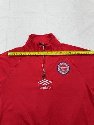 Umbro Retro Red Track Jacket Men's M Full Zip Polyester Long Sleeve