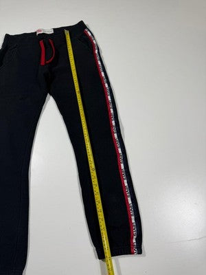 Levi'S Boys Black Jogger Pants Knit Tapered Leg Side Stripe Casual Logo