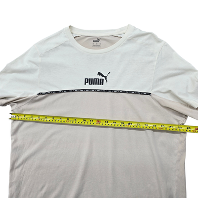 PUMA Men's White Color Block Graphic Tee XL