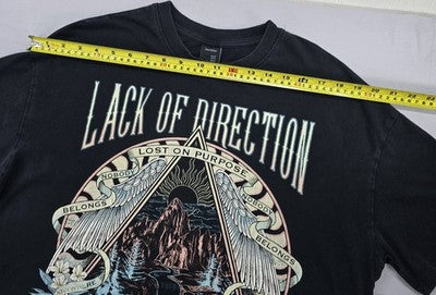 Bershka Black Graphic Print T-Shirt L Short Sleeve Relaxed Fit