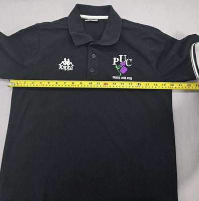 Kappa Black Cotton Polo Shirt Men's M Short Sleeve Embroidered Logo