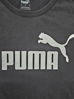 Puma Essentials Men's Black Logo Tee S Short Sleeve Cotton