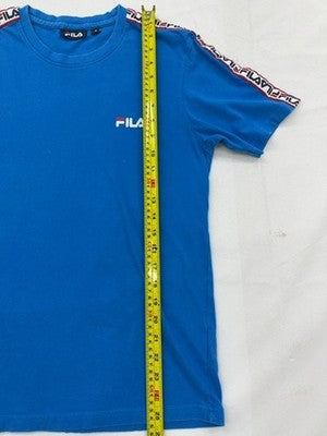 Fila Blue Stripe Cotton T-Shirt S Short Sleeve Crewneck Logo