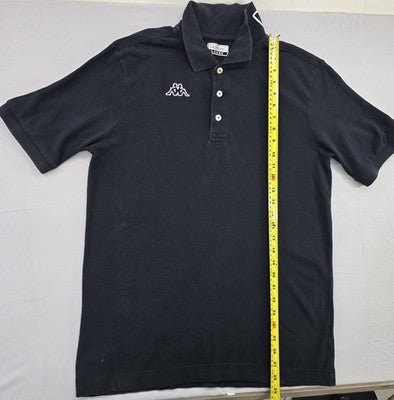 Kappa Men's Black Cotton Polo Shirt Large Short Sleeve Logo L