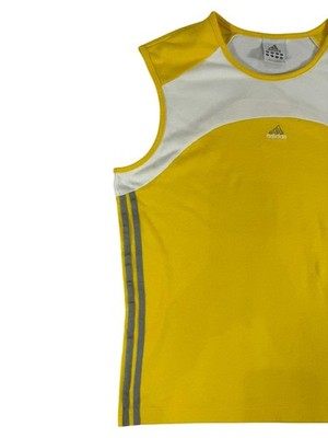 Adidas Women's L Yellow White Athletic Tank Top Sleeveless