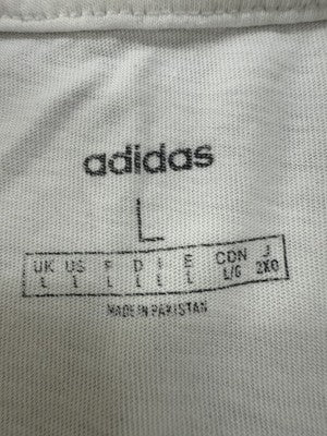 Adidas Men's White L Short Sleeve Cotton Crewneck T-Shirt
