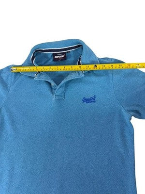 Superdry Men's Small Royal Blue Cotton Polo Shirt