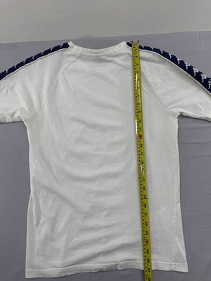 Kappa Men's White Stripe Short Sleeve T-Shirt L Regular Cotton