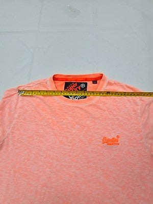 Superdry Low Roller Coral L Men's Short Sleeve T-Shirt Roll Up Logo