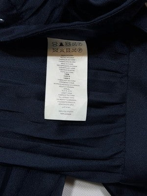 BNWT Michael Kors Pleated Satin Wide-Leg Pants In Midnight Blue Rrp $353