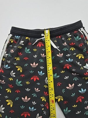 adidas Boys Black Multi Logo Shorts Size 13-14Y Drawstring Pockets BNWT