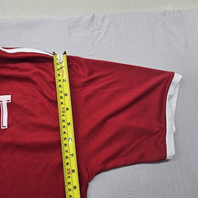 Adidas Men's Red L Sports Jersey Climacool V-Neck Short Sleeve
