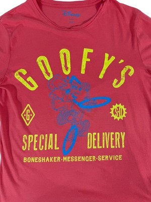 Disney Goofy Mickey Mouse Red Short Sleeve T-Shirt Size L