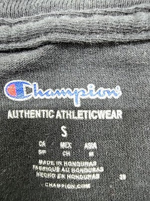 Champion Men's Black S Short Sleeve T-Shirt Cotton Regular Fit