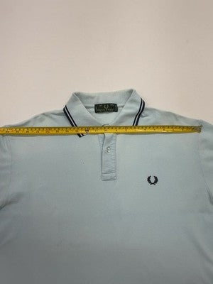 Fred Perry Boys Light Blue Waffle Polo Shirt Size 14/16 Regular