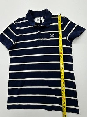 Adidas Jungen Poloshirt Navy Gestreift Jugend L Regular Knopfleiste