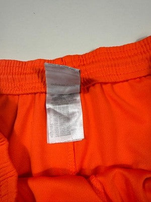Adidas Orange Soccer Shorts M Elastic Waist Drawstring Polyester Thailand