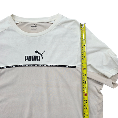 PUMA Men's White Color Block Graphic Tee XL