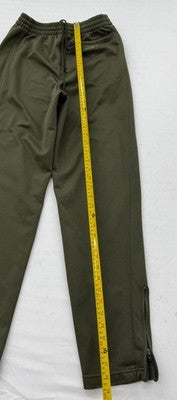 Adidas Men's Green Track Pants M Elastic Waist Drawstring Side Zips