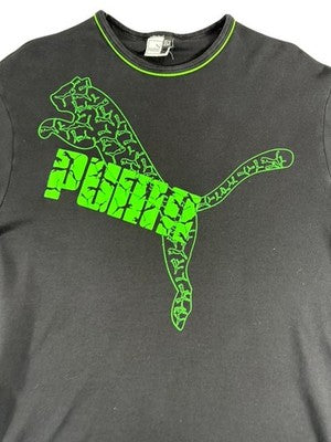 Puma Women's Black Graphic T-Shirt XL Cotton Crew Neck