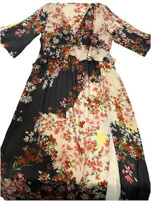 Zara Woman Zw Collection Ruffled Dress Size M Open Slit Elegant